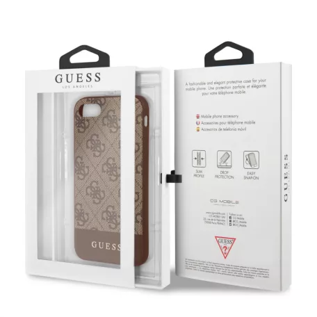 Guess Apple iPhone 7 / 8 / SE2 / SE3 (4.7) 4G Stripe hátlapvédő tok barna (GUHCI8G4GLBR)