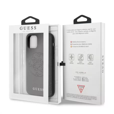 Guess Apple iPhone 11 (6.1) 2019 Saffiano hátlapvédő tok fekezte (GUHCN61RSSASBK)
