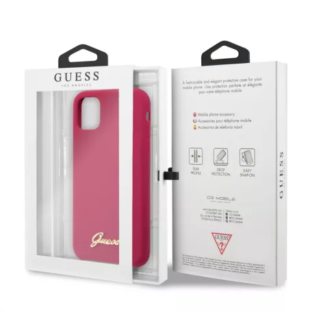 Guess Apple iPhone 11 (6.1) 2019 Silicone Vintage hátlapvédő tok burgundi (GUHCN61LSLMGRE)