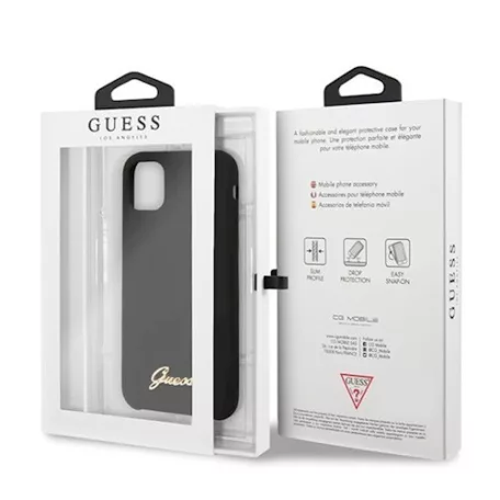 Guess Apple iPhone 11 Pro Max (6.5) 2019 Vintage hátlapvédő tok fekete (GUHCN65LSLMGBK)