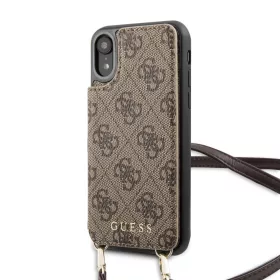   Guess Apple iPhone XR (6.1) 4G Crossbody Cardslot hátlapvédő tok barna (GUHCI61CB4GB)