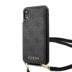   Guess Apple iPhone XR (6.1) 4G Crossbody Cardslot hátlapvédő tok szürke (GUHCI61CB4GG)