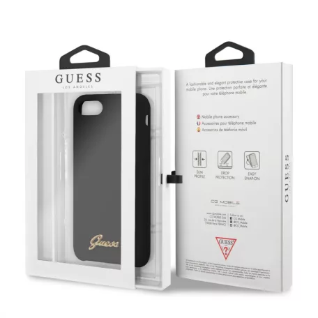 Guess Apple iPhone 7 / 8 / SE2 / SE3 (4.7) Retro hátlapvédő tok fekete (GUHCI8LSLMGBK)