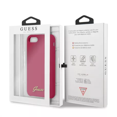 Guess Apple iPhone 7 / 8 / SE2 / SE3 (4.7) Retro hátlapvédő tok burgundi (GUHCI8LSLMGRE)