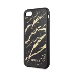   Guess Apple iPhone 7 / 8 / SE2 / SE3 (4.7) Glitter Marble hátlapvédő tok fekete - arany (GUHCI8MGGBK)