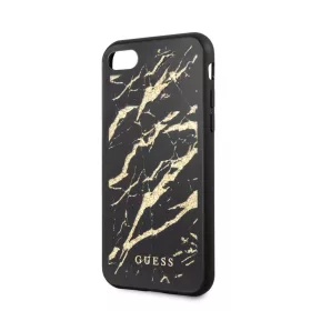  Guess Apple iPhone 7 / 8 / SE2 / SE3 (4.7) Glitter Marble hátlapvédő tok fekete - arany (GUHCI8MGGBK)