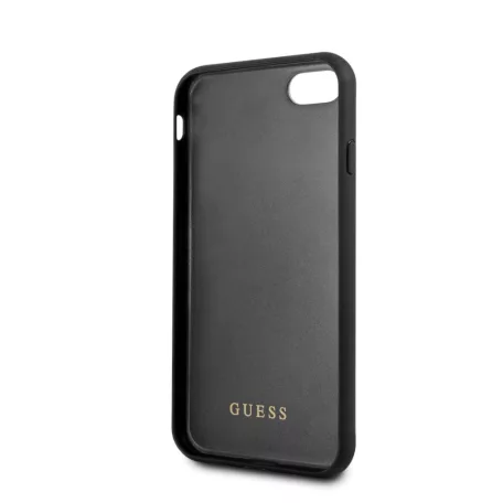 Guess Apple iPhone 7 / 8 / SE2 / SE3 (4.7) Glitter Marble hátlapvédő tok fekete - arany (GUHCI8MGGBK)