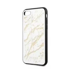   Guess Apple iPhone 7 / 8 / SE2 / SE3 (4.7) Glitter Marble hátlapvédő tok fehér - arany (GUHCI8MGGWH)