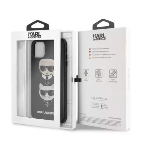Karl Lagerfeld Apple iPhone 11 Pro Max (6.5) 2019 3D Rubber Heads hátlapvédő tok fekete (KLHCN65IK3DKC)