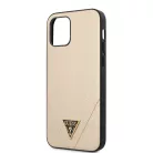 Guess Apple iPhone 12 / 12 Pro 2020 (6.1) Saffiano V Stitch hátlapvédő tok arany (GUHCP12MVSATMLLG)