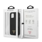 Guess Apple iPhone 12 / 12 Pro 2020 (6.1) Saffiano V Stitch hátlapvédő tok fekete (GUHCP12MVSATMLBK)