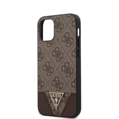   Guess Apple iPhone 12 Mini 2020 (5.4) 4G Triangle hátlapvédő tok barna (GUHCP12SPU4GHBR)