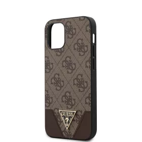   Guess Apple iPhone 12 Mini 2020 (5.4) 4G Triangle hátlapvédő tok barna (GUHCP12SPU4GHBR)