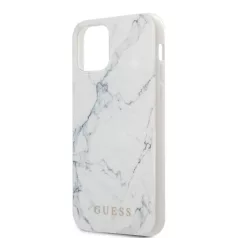   Guess Apple iPhone 12 / 12 Pro 2020 (6.1) Marble hátlapvédő tok fehér (GUHCP12MPCUMAWH)