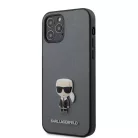 Karl Lagerfeld Apple iPhone 12 / 12 Pro 2020 (6.1) Saffiano Iconic hátlapvédő tok ezüst (KLHCP12MIKMSSL)