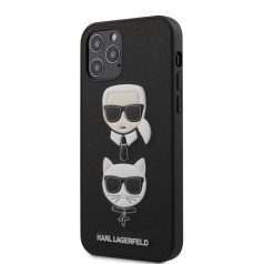   Karl Lagerfeld & Choupette Apple iPhone 12 / 12 Pro 2020 (6.1) hátlapvédő tok fekete (KLHCP12MSAKICKCBK)