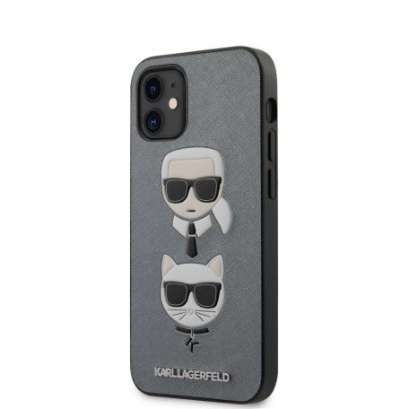 Karl Lagerfeld and Choupette Apple iPhone 12 Mini 2020 (5.4) hátlapvédő tok ezüst (KLHCP12SSAKICKCSL)