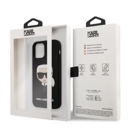 Karl Lagerfeld Apple iPhone 12 Mini 2020 (5.4) hátlapvédő tok fekete (KLHCP12SSLKHBK)