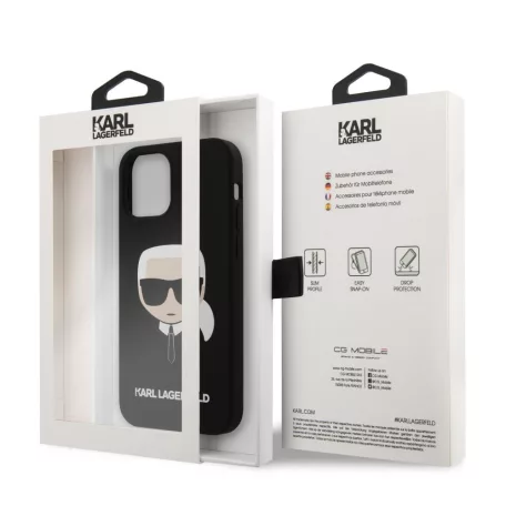 Karl Lagerfeld Apple iPhone 12 / 12 Pro 2020 (6.1) hátlapvédő tok fekete (KLHCP12MSLKHBK)