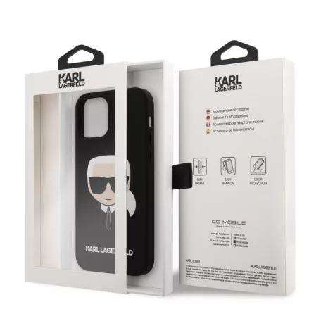 Karl Lagerfeld Apple iPhone 12 Pro Max 2020 (6.7) hátlapvédő tok fekete (KLHCP12LSLKHBK)