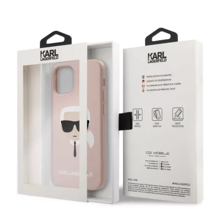 Karl Lagerfeld Apple iPhone 12 / 12 Pro 2020 (6.1) hátlapvédő tok light pink (KLHCP12MSLKHLP)