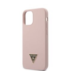   Guess Apple iPhone 12 Mini 2020 (5.4) Metal Triangle hátlapvédő tok Light Pink (GUHCP12SLSTMLP)