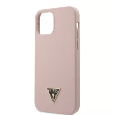   Guess Apple iPhone 12 Pro Max 2020 (6.7) Metal Triangle hátlapvédő tok Light Pink (GUHCP12LLSTMLP)