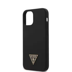   Guess Apple iPhone 12 Mini 2020 (5.4) Metal Triangle hátlapvédő tok fekete (GUHCP12SLSTMBK)