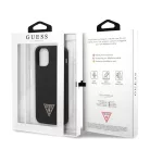 Guess Apple iPhone 12 Mini 2020 (5.4) Metal Triangle hátlapvédő tok fekete (GUHCP12SLSTMBK)