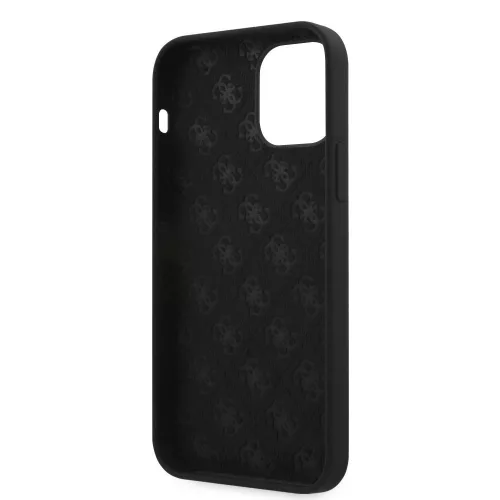 Guess Apple iPhone 12 / 12 Pro 2020 (6.1) Metal Triangle hátlapvédő tok fekete (GUHCP12MLSTMBK)