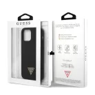 Guess Apple iPhone 12 / 12 Pro 2020 (6.1) Metal Triangle hátlapvédő tok fekete (GUHCP12MLSTMBK)
