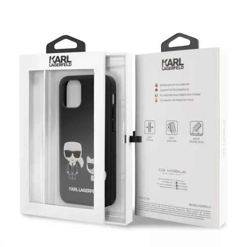 Karl Lagerfeld and Choupette Apple iPhone 12 Mini 2020 (5.4) hátlapvédő tok fekete (KLHCP12SPCUSKCBK)