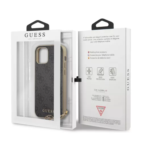 Guess Apple iPhone 12 Mini 2020 (5.4) 4G Charms hátlapvédő tok szürke (GUHCP12SGF4GGR)