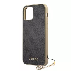   Guess Apple iPhone 12 / 12 Pro 2020 (6.1) 4G Charms hátlapvédő tok szürke (GUHCP12MGF4GGR)