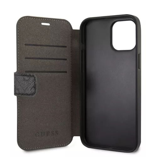 Guess Apple iPhone 12 Pro Max 2020 (6.7) oldalra nyíló könyv tok fekete (GUFLBKSP12L4GG)