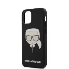   Karl Lagerfeld Apple iPhone 12 Mini 2020 (5.4) Glitter Head hátlapvédő tok fekete (KLHCP12SGLBK)