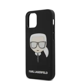   Karl Lagerfeld Apple iPhone 12 Mini 2020 (5.4) Glitter Head hátlapvédő tok fekete (KLHCP12SGLBK)