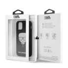 Karl Lagerfeld Apple iPhone 12 Mini 2020 (5.4) Glitter Head hátlapvédő tok fekete (KLHCP12SGLBK)
