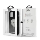 Karl Lagerfeld Apple iPhone 12 / 12 Pro 2020 (6.1) Glitter Head hátlapvédő tok fekete (KLHCP12MGLBK)