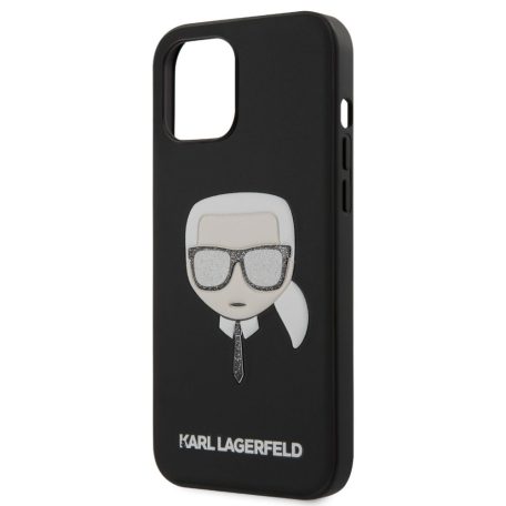 Karl Lagerfeld Apple iPhone 12 Pro Max 2020 (6.7) Glitter Head hátlapvédő tok fekete (KLHCP12LGLBK)