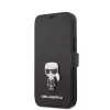 Karl Lagerfeld Apple iPhone 12 Pro Max 2020 (6.7) oldalra nyíló könyv tok fekete (KLFLBKSP12LFKICKC)