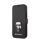 Karl Lagerfeld Apple iPhone 12 Pro Max 2020 (6.7) oldalra nyíló könyv tok fekete (KLFLBKSP12LFKICKC)