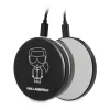 Karl Lagerfeld Apple AirPods 1/2 szilikon tok fekete külső akkumulátorral (KLBPPBOA2K)