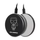 Karl Lagerfeld Apple AirPods 1/2 szilikon tok fekete külső akkumulátorral (KLBPPBOA2K)