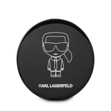 Karl Lagerfeld Apple AirPods 1/2 szilikon tok fekete külső akkumulátorral (KLBPPBOA2K)