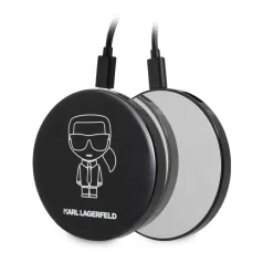   Karl Lagerfeld Apple Airpods Pro szilikon tok fekete külső akkumulátorral (KLBPPBOAPK)