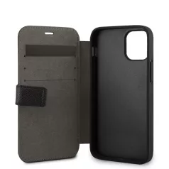   Karl Lagerfeld Apple iPhone 12 Mini 2020 (5.4) Saffiano Iconic oldalra nyíló könyv tok fekete (KLFLBKP12SIKMSBK)