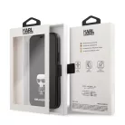 Karl Lagerfeld Apple iPhone 12 / 12 Pro 2020 (6.1) Saffiano Iconic oldalra nyíló könyv tok fekete (KLFLBKP12MIKMSBK)