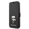 Karl Lagerfeld Apple iPhone 12 Pro Max 2020 (6.7) Saffiano Iconic oldalra nyíló könyv tok fekete (KLFLBKP12LIKMSBK)