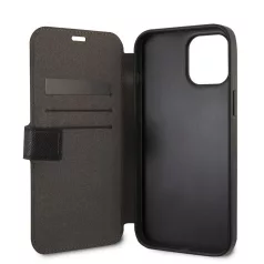   Karl Lagerfeld Apple iPhone 12 Pro Max 2020 (6.7) Saffiano Iconic oldalra nyíló könyv tok fekete (KLFLBKP12LIKMSBK)